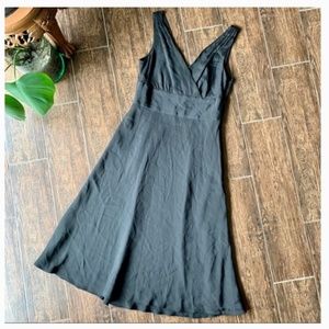 J Crew Silk Black Dress Faux Wrap V-Neckline 6